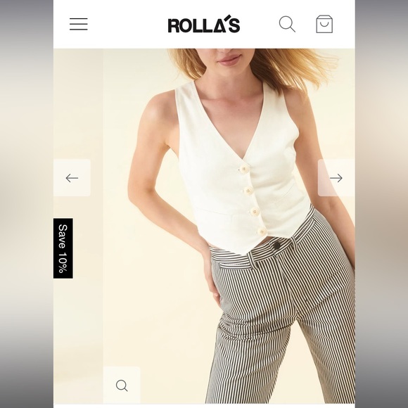 ISO Rolla’s Sailor Pant - Lyocell Capri Stripe black & white, size 28 or 29 - Picture 3 of 3